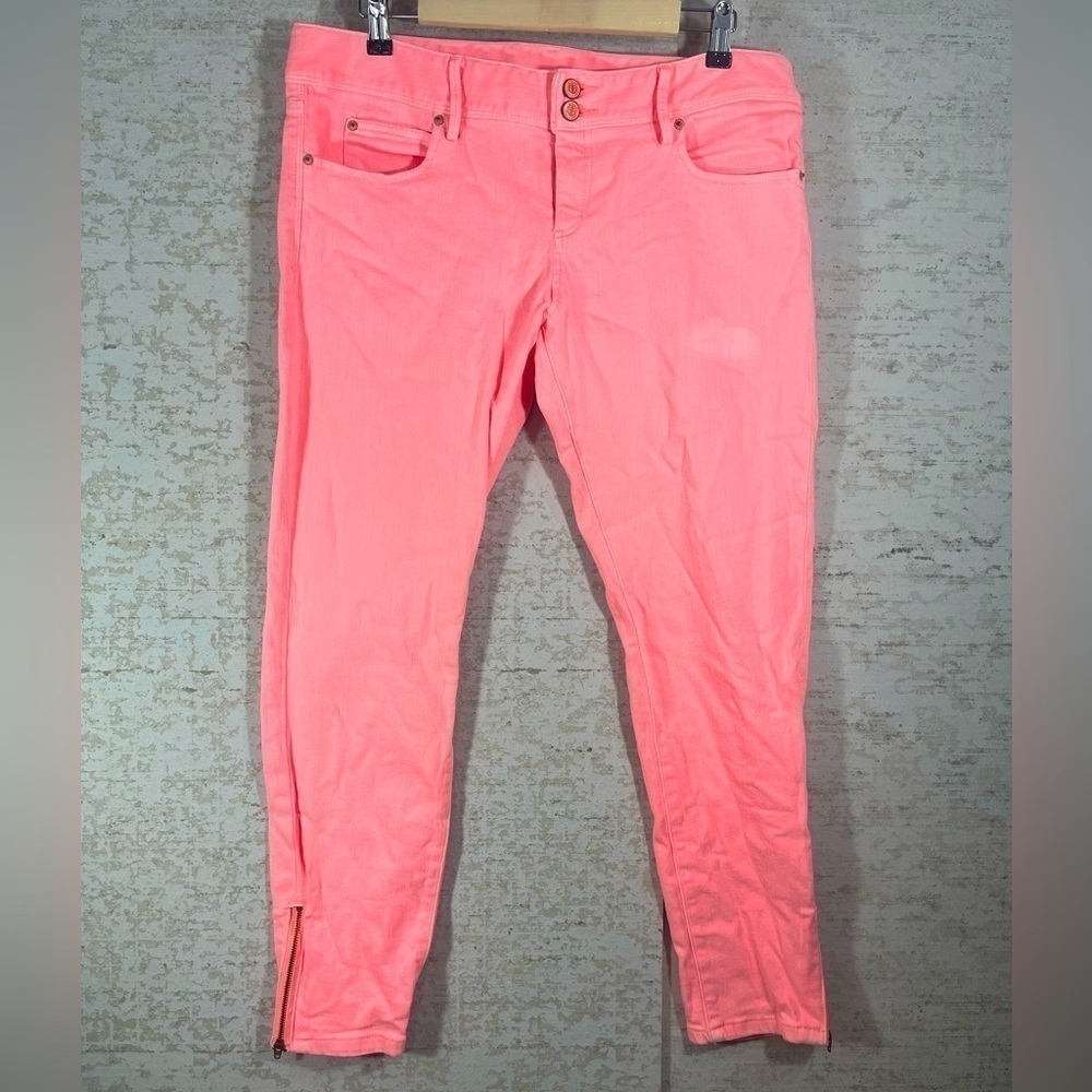 LILLY PULITZER Pink/Coral Worth Skinny Mini Zip Size 12